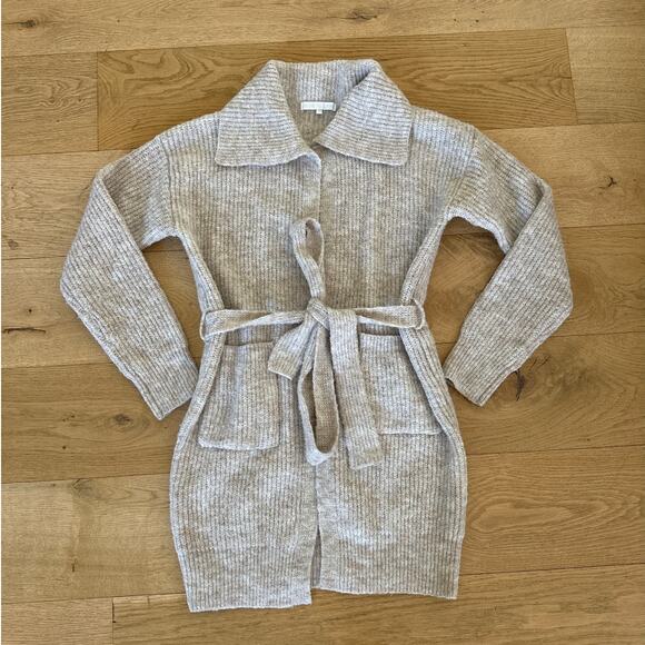 More to Come - Kara Wrap Cardigan in Gray Beige - Picture 1 of 6